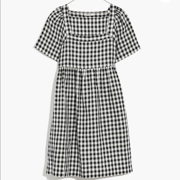Madewell Black and White Gingham Mini Dress - Picture 2 of 6